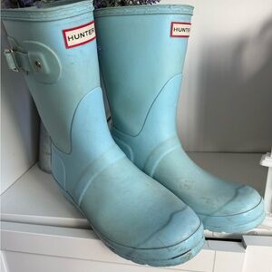 Hunter Blue Rain Boots Womens 9